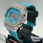 Flawless Moissanite VVS Iced Out Women’s Custom Watch - SANDA Sky Blue