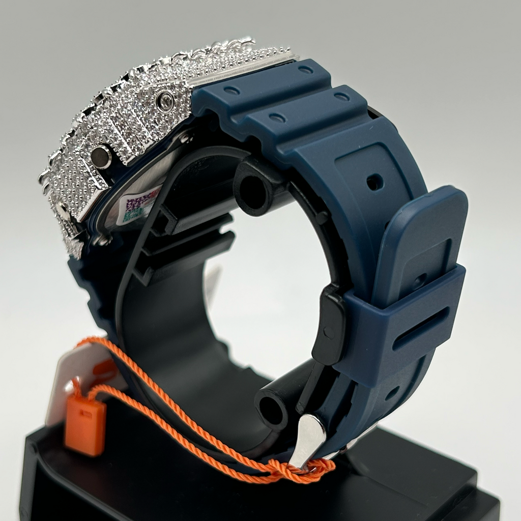 Flawless Moissanite VVS Iced Out Custom Watch - SKMEI Navy Blue