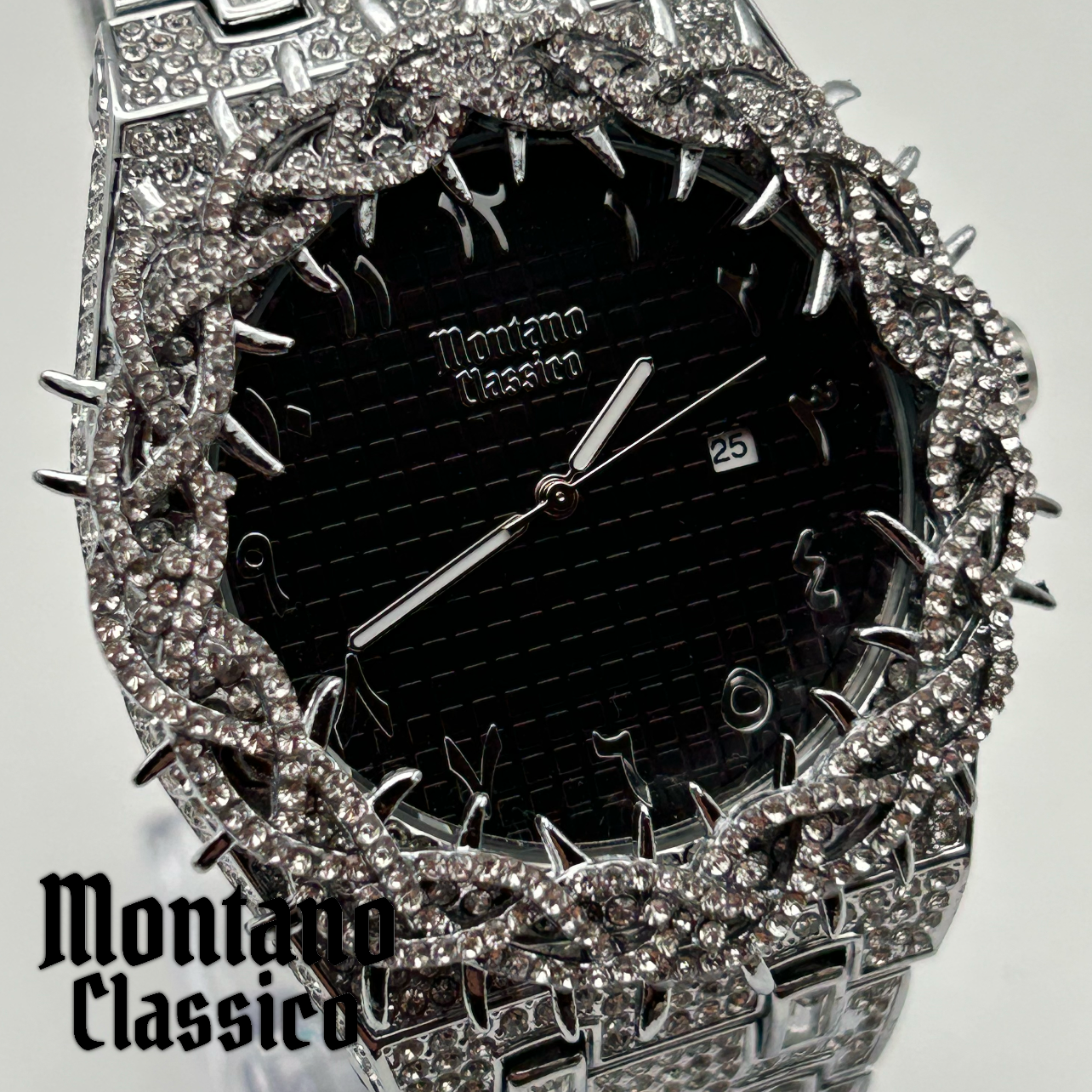 Montano Classico Iced Out CZ Thorn Watch - La Notte Series